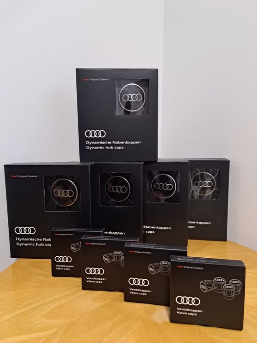 Dekielki Dynamiczne Audi Obrotowe Nakretki 4M8071006A NOWY KOMPLET A3 A4 A5 A6 A7 A8 Q3 Q5 Q7 Q8