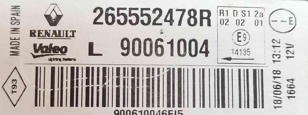 Farolim Esquerdo 265552478R - RENAULT KADJAR