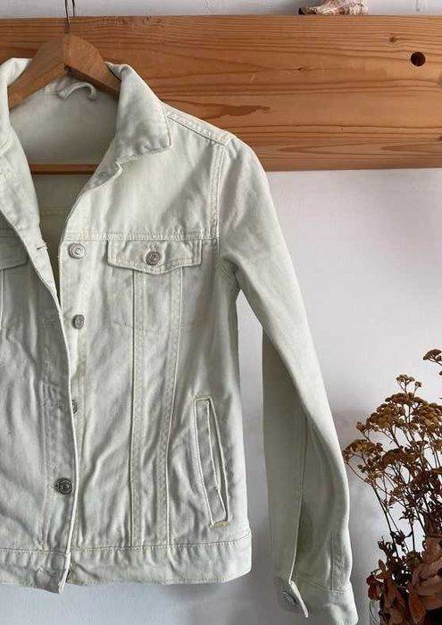 Kurtka jeansowa dziewczęca damska denim klasyczna Zara jasna 174 36/S)