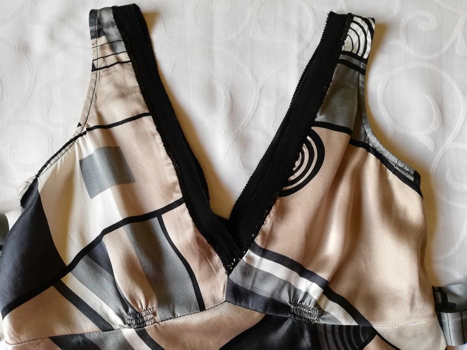 Top wiązany bluzka jedwabna damska XS / 34 jedwab naturalny 100%