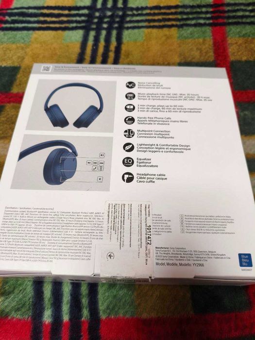 Бездротові навушники SONY WH-CH720N Blue з шумопоглинанням