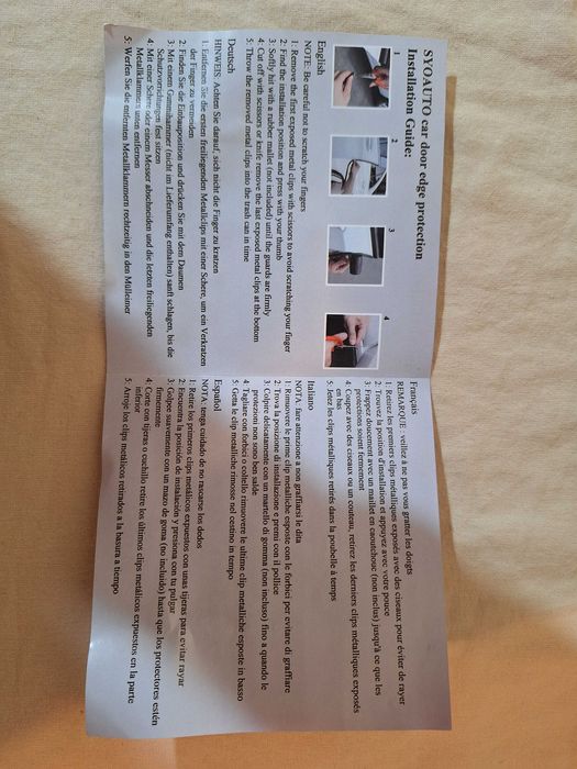 Protetor de Borda de Porta de Carro em Forma de U - 10 metros