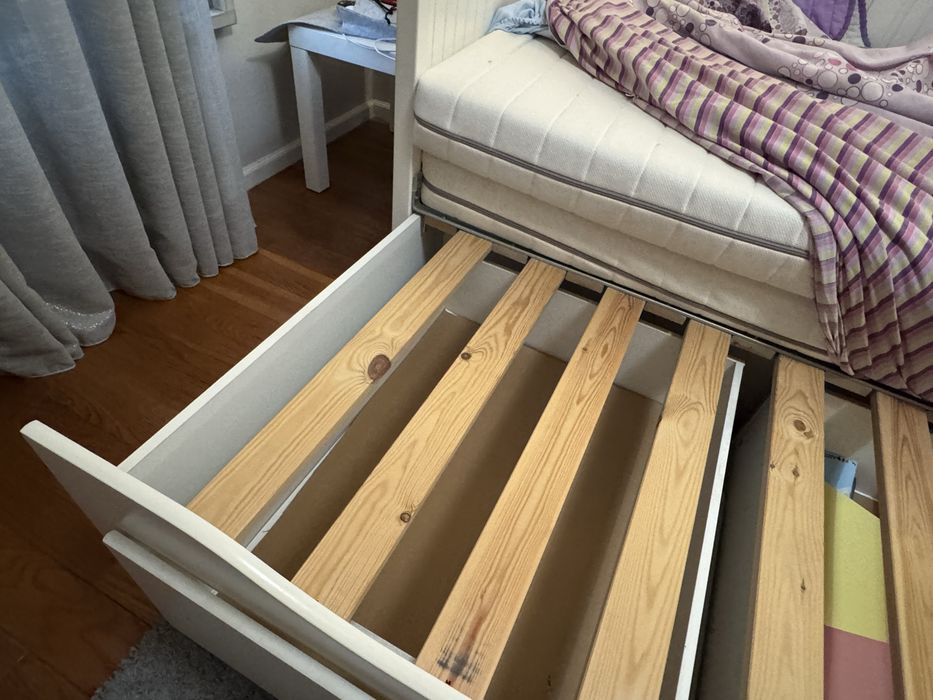 Cama individual/ dupla c/ 3 gavetas branca 80x200cm
