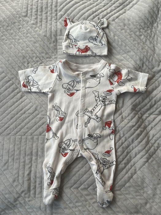 Zestaw h&m wcześniak pajacyk body czapeczka kubuś puchatek