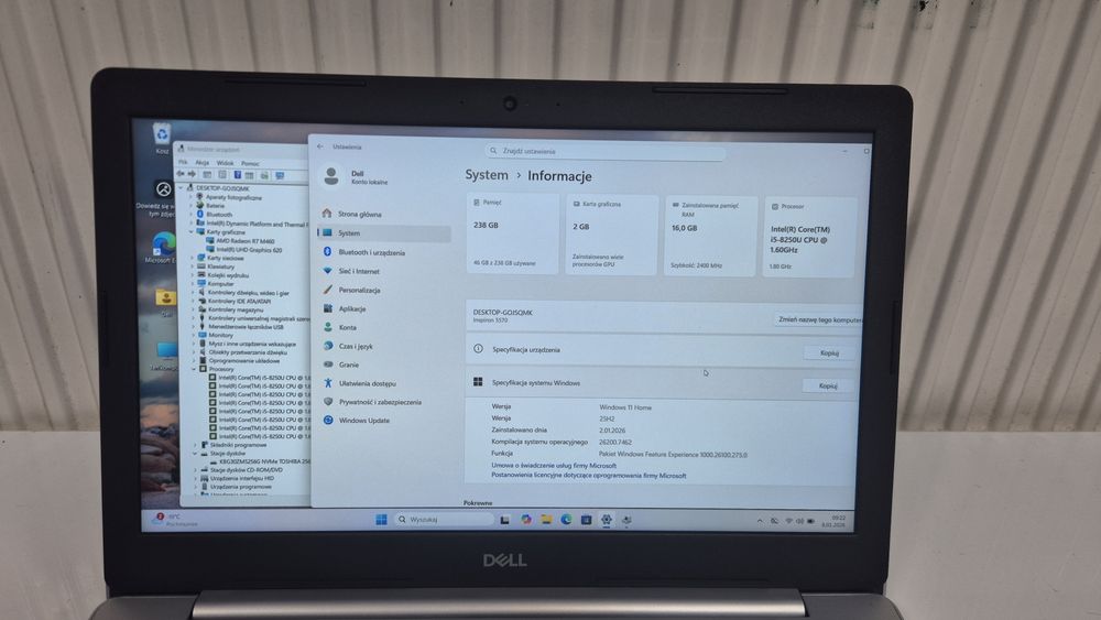 Dell Inspiron 5570 15,6FHD/i5-8250u/16GB/R530/256SSD/WIN11