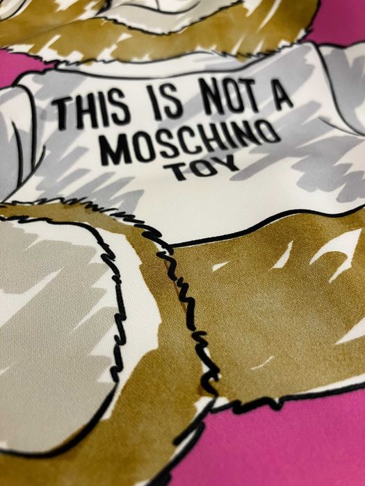 ekskluzywny materiał tkanina wiskoza Moschino Teddy Bear miś