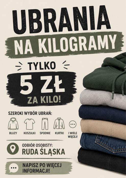 50 kg ubrań sortowanych