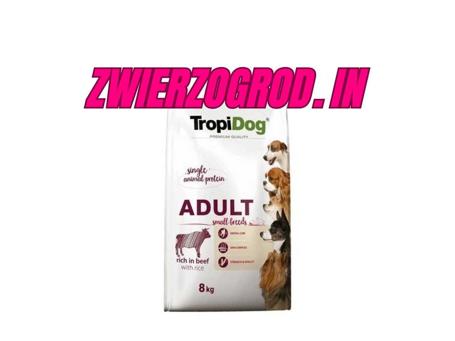 Tropidog karma sucha dla psa z wołowiną małe rasy 8kg** zwierzogrod.in
