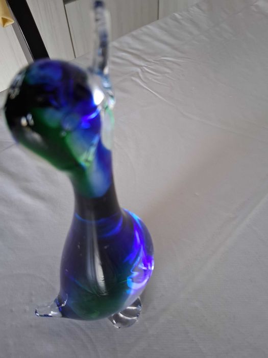 Pássaro em Vidro de Murano Sommerso - Vintage Italiano (Azul e Verde)