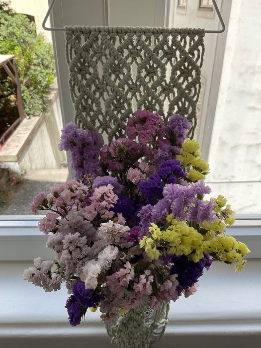 Suporte de planta em macramé