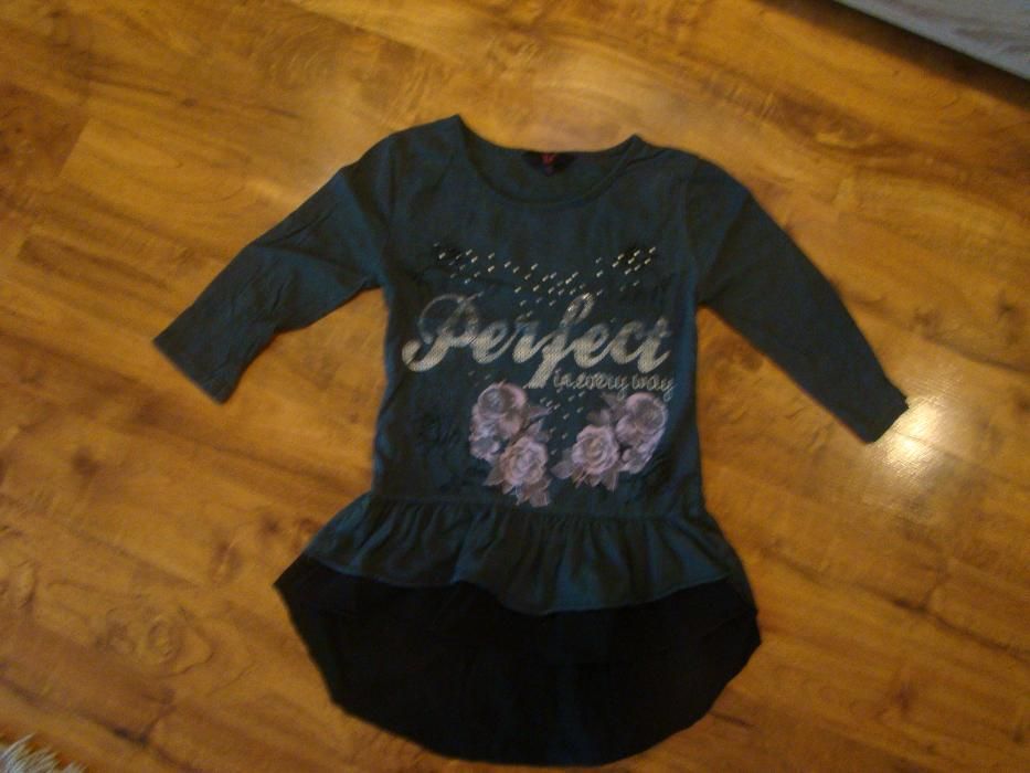 bluzka dziewczęca szaro-czarna