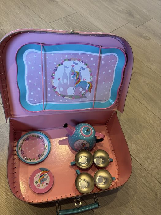 Conjunto de Chá Unicórnio Infantil c/ Mala – Completo | Excelente Estado