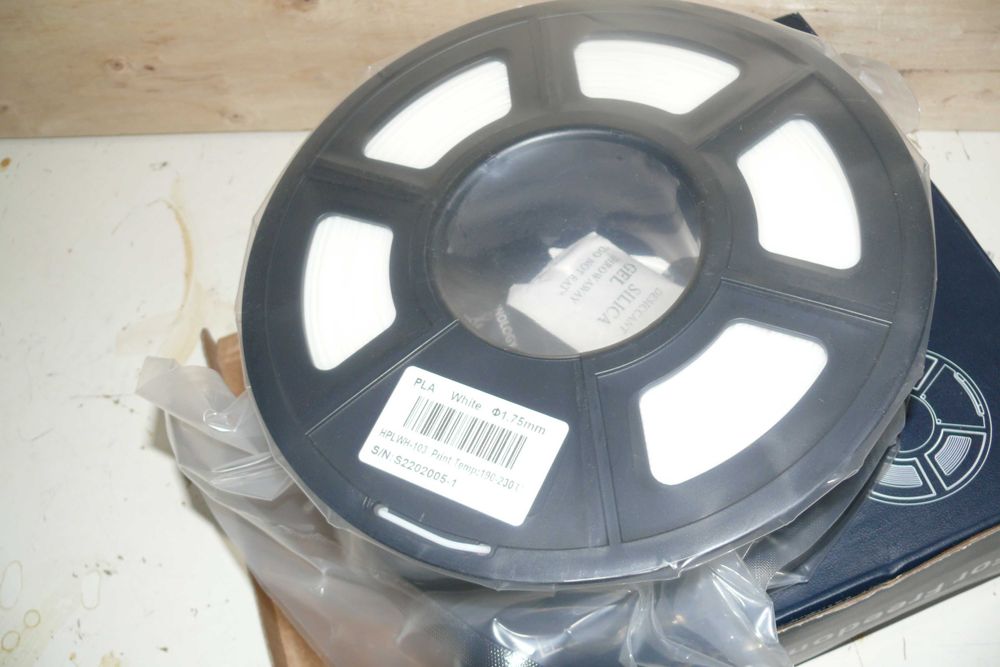 carretel fio pla branco  impressão 3d