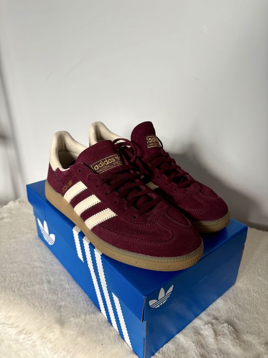 Sneakersy damskie Adidas handball spezial burgundowe złote 41 1/3 nowe z pudełkiem.