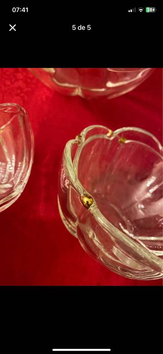 Conjunto Taça grande + 6 pequenas vidro bom