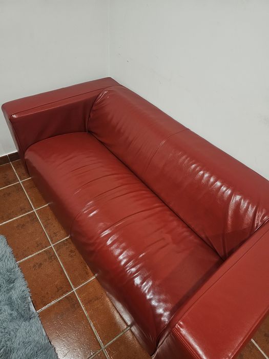 Sofá Pele Sintética Vermelho