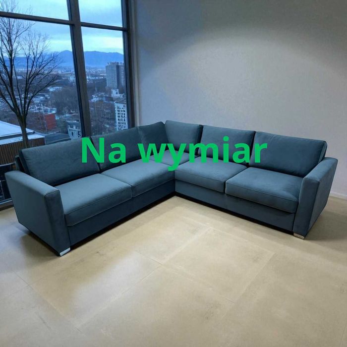 Narożnik z poduszkami pod wymiar z funkcją spania i pojemnikiem