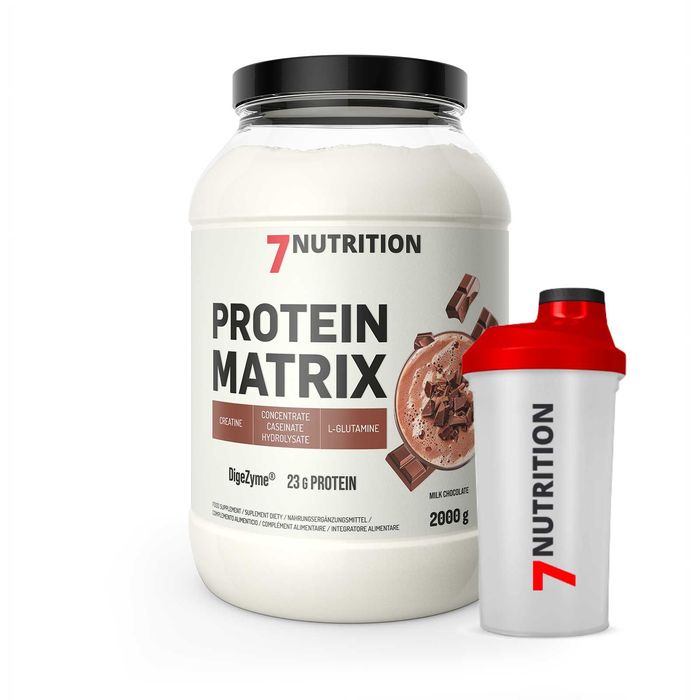 7Nutrition Protein Matrix 2kg Miks Białkowy Białko Czekolada + SHAKER