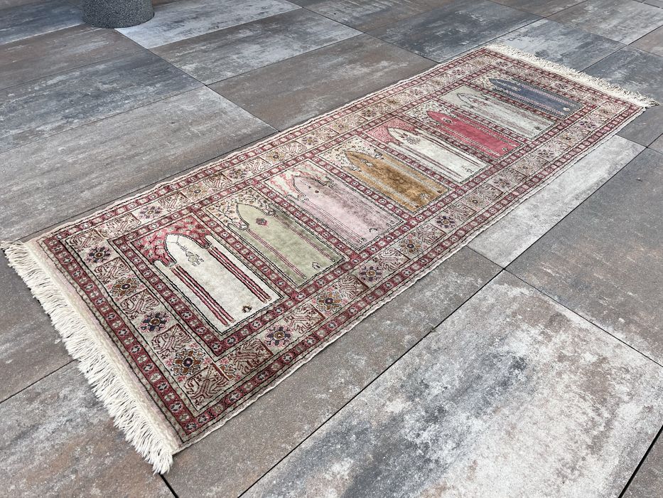 Cudny ręcznie tkany wełniany chodnik Kayseri 84x228cm