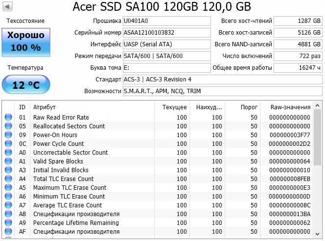 ssd Acer 120gb sa100-120gb