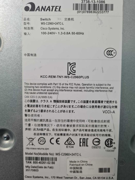 Коммутатор Cisco WS-C2960+24TC-L