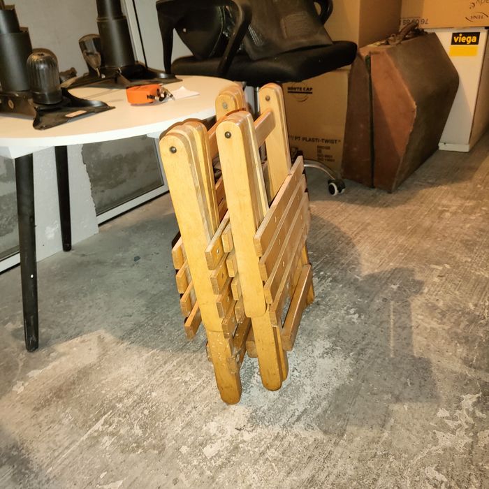 Taboret drewniany składany