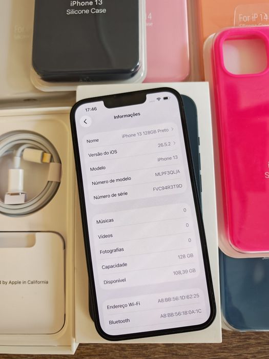 iPhone 13  6.1" 128GB Preto   Aceito Retomas