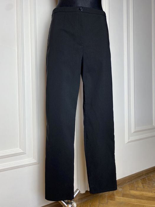 Spodnie damskie czarne 42 XL Estelle proste wysoki stan eleganckie