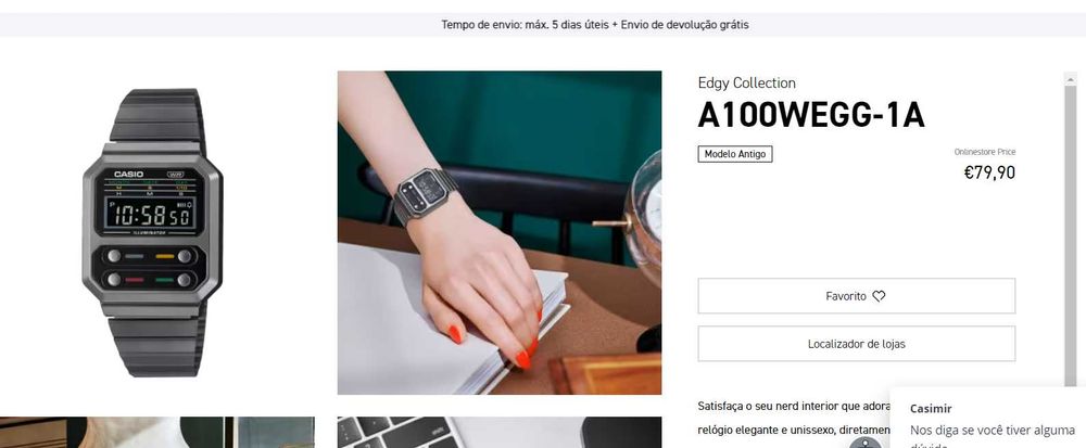Casio A100 vintage condição excelente