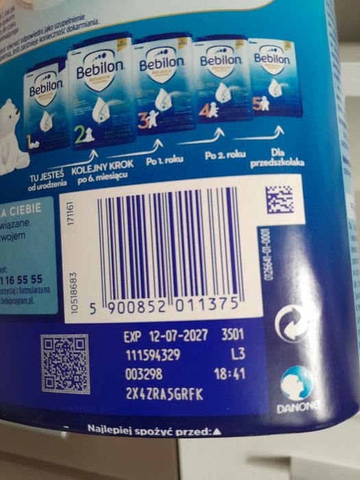 Молочна суміш Bebilon 1 pronutra advance молоко  від народження 800g