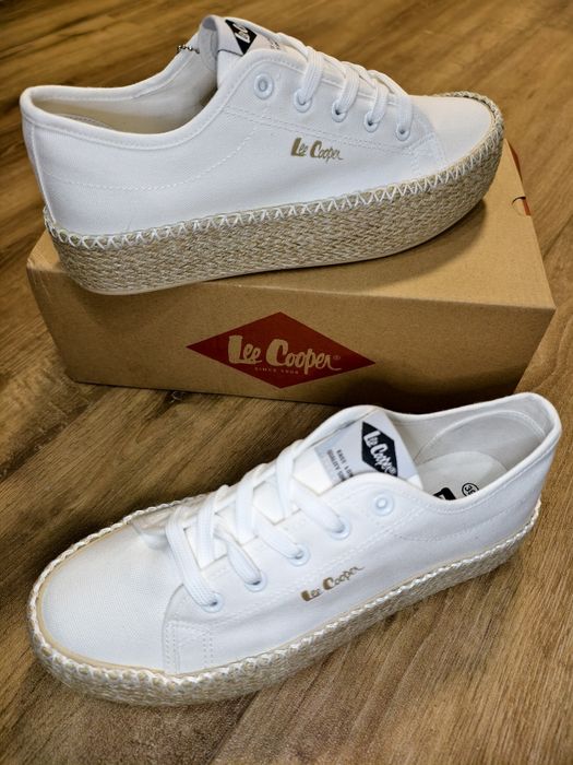 Buty Damskie Lee Cooper Espadryle Trampki białe platforma r.40 - 26 cm