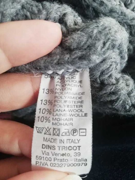 Sweter golf dins tricot mode in italy z domieszką wełny i moher