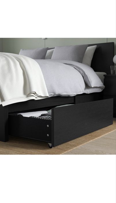 Cama IKEA MALM 140x200 + Gavetas + Estrado + Colchão Molaflex