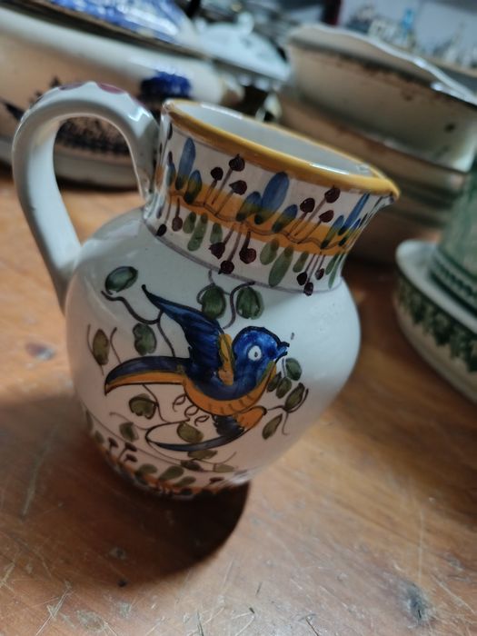 Caneca antiga faiança portuguesa viúva de Lamego
