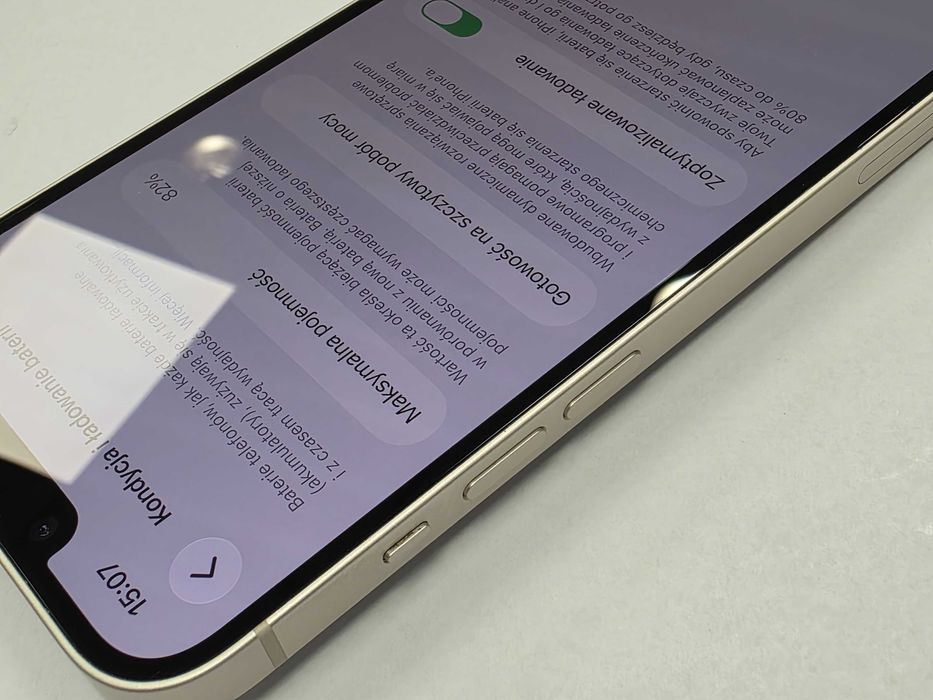 iPhone 14 256GB Dual SIM (SIM + eSIM)/ Starlight/ BAT 82%/ Grade A-/ + ładowarka/ GW 6 MSC