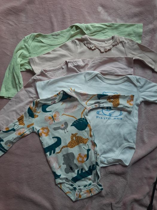 Body z długim rękawem. 5 sztuk. Rozmiar 68?