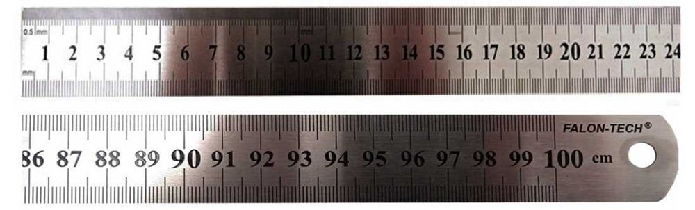 Przymiar liniowy stalowy - linijka - liniał - metrówka 1000mm 100cm 1m