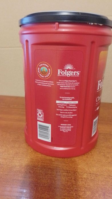 Кофе Folgers Classic Roast Coffee, 43.5 oz (1,23 kg)