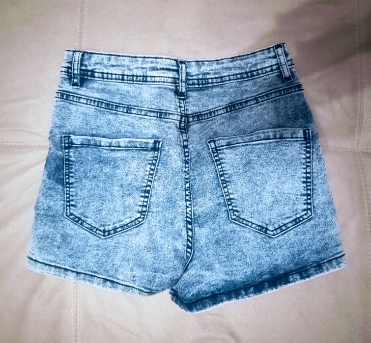 Джинсові шорти з завищеною талією, S/36,