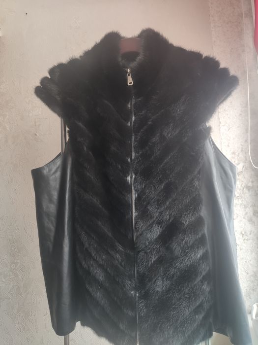 Норкова жилетка,жилетка з норки,жилетка великого розміру з норки