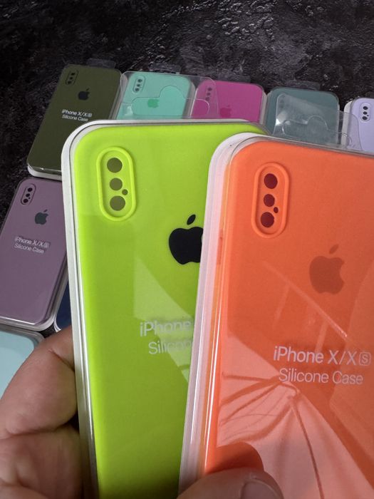 Чехол silicone case iphone X, Xs квадратный