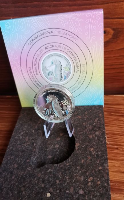 Moeda comemorativa em prata 925 proof "Cavalo Marinho"