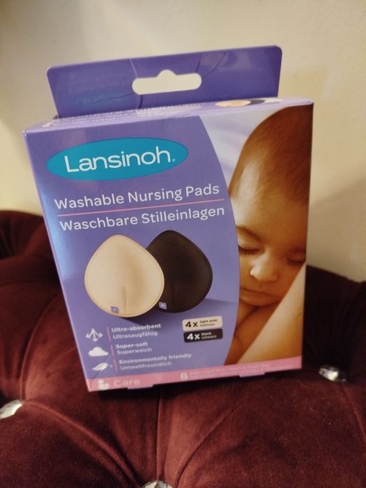 Lansinoh, wkładki laktacyjne, wielorazowe, 4 czarne + 4 różowe, 8 sztu