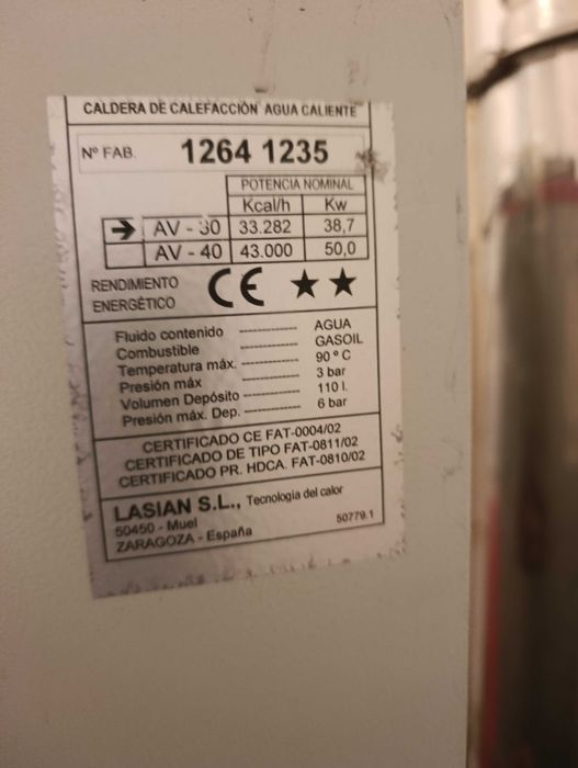 Caldeira a Gasóleo LASIAN AV-30