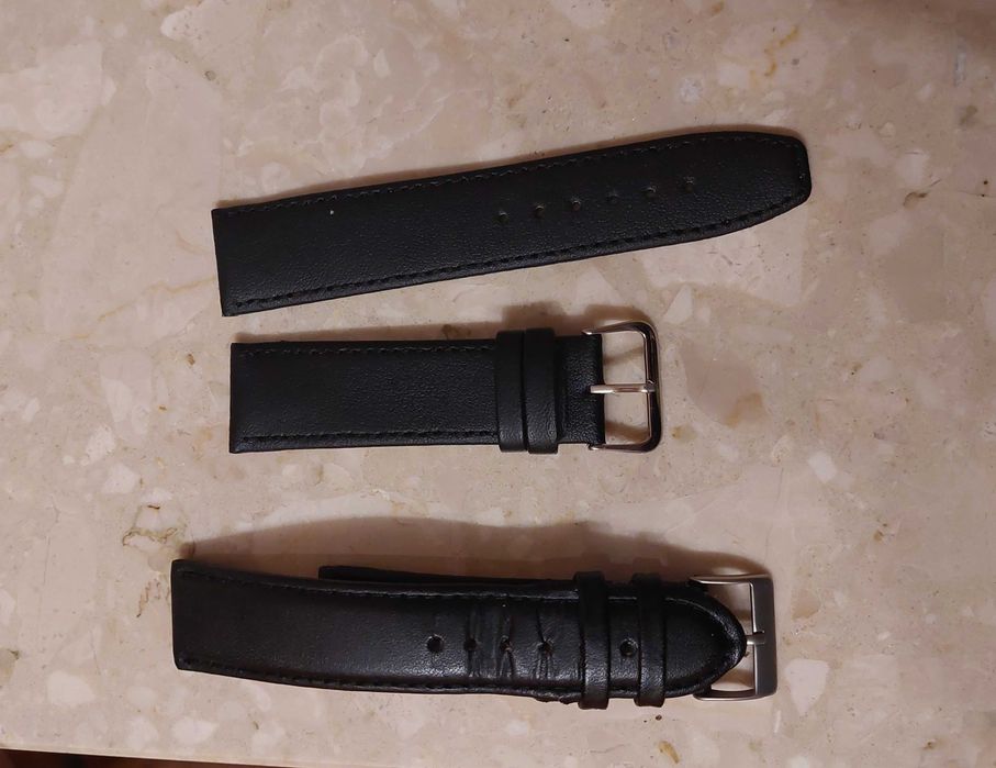 Pasek do zegarka czarny klasyczny szerokość 22mm + drugi gratis