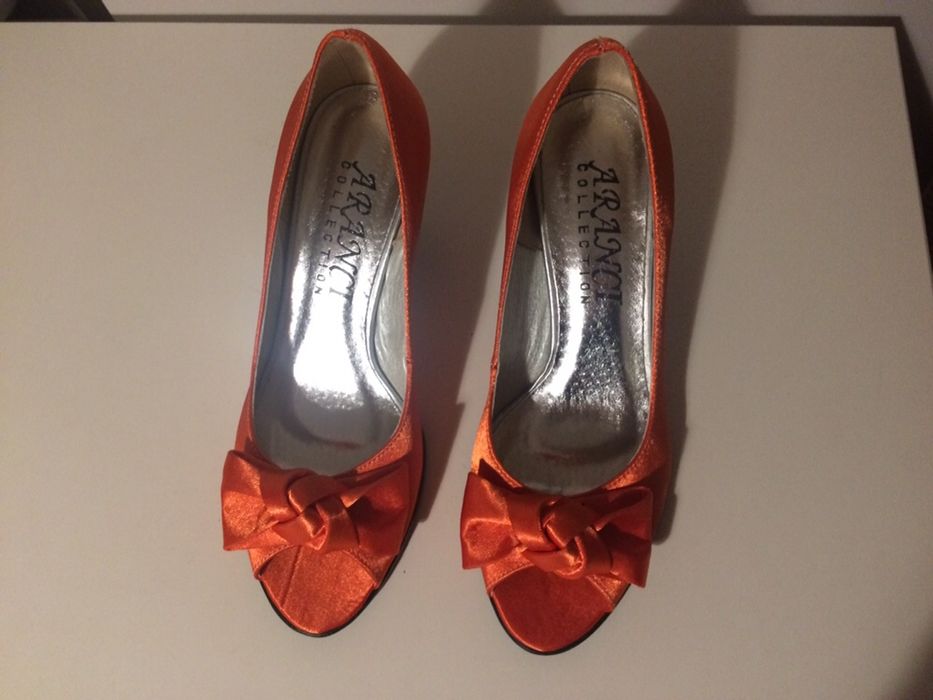 Buty czółenka pomarańczowe r.36