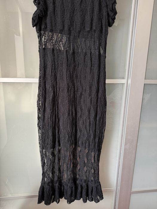 Vestido festa renda preto com transparencias tamanho M
