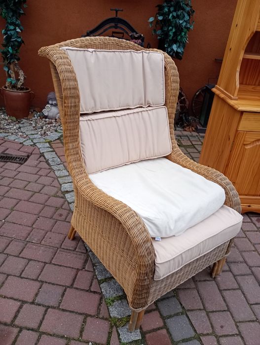 Fotel uszak wiklinowy