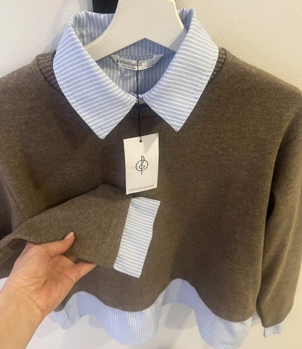 Sweter z koszulą xs