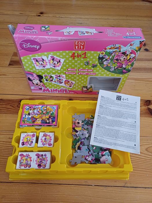 4 em 1 Minnie Clementoni - Puzzle, memória, dominó e cubos